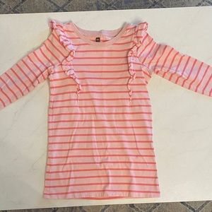 5t- Tea Collection Stripe Ruffle Front Shift Dress